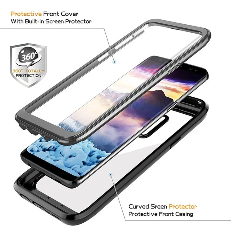 Full Body Rugged Drop-poof Scratch Resistant Clear TPU Case for Samsung Galaxy S9 SM-G960 with Screen Protector
