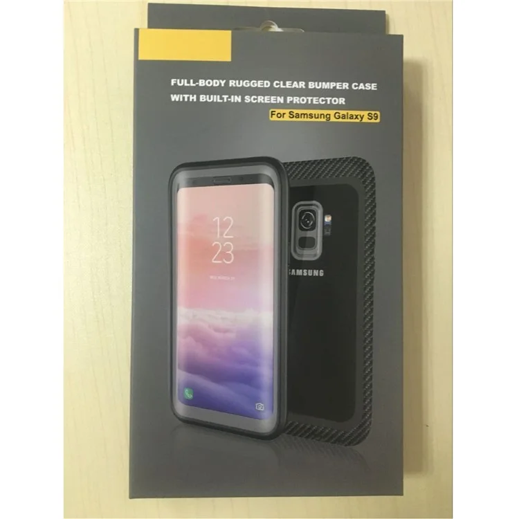 Full Body Rugged Drop-poof Scratch Resistant Clear TPU Case for Samsung Galaxy S9 SM-G960 with Screen Protector