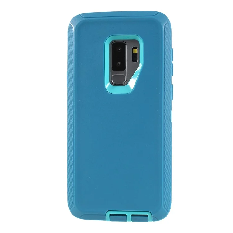 3-piece Shockproof Drop-proof Dust-proof PC Silicone Protective Cover for Samsung Galaxy S9+ G965 - Blue