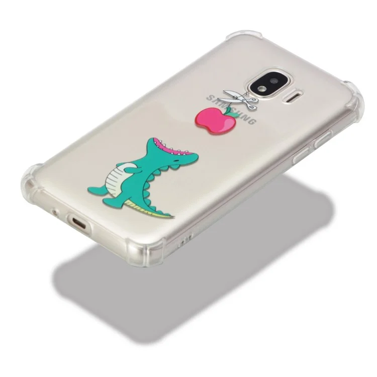 Pattern Printing Shockproof TPU Case for Samsung Galaxy J2 Pro 2018 - Cartoon Dinosaur