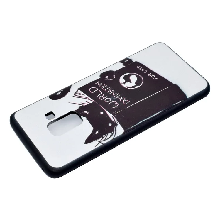 Patterned Printing TPU Soft Case for Samsung Galaxy A8 (2018) - Cat Reading Book