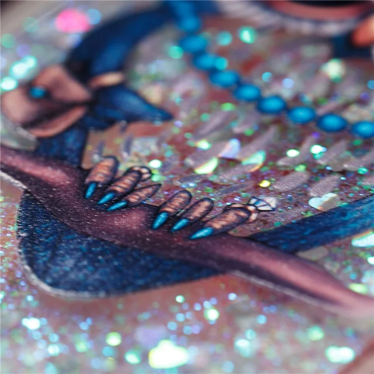Liquid Glitter Powder Quicksand Shockproof TPU Back Casing for Samsung Galaxy A8 (2018) - Owl