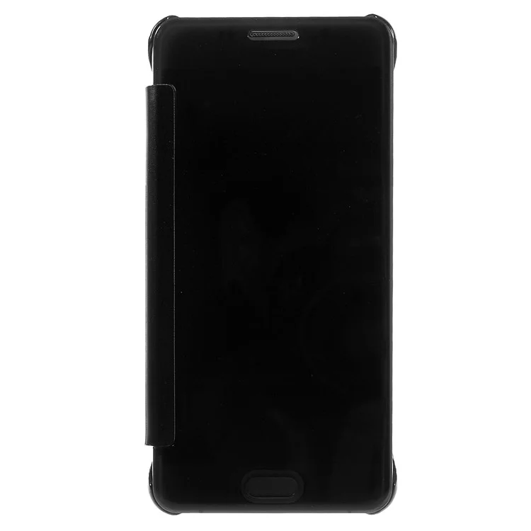 Mirror Surface PC & PU Leather Flip Case for Samsung Galaxy A5 SM-A510F (2016) - Black