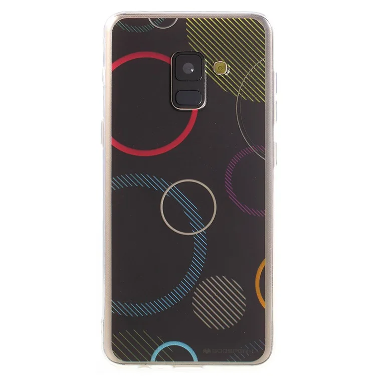 MERCURY GOOSPERY Da Vinci Series Pattern Printing Flexible TPU Jelly Case for Samsung Galaxy A8 (2018) - Black