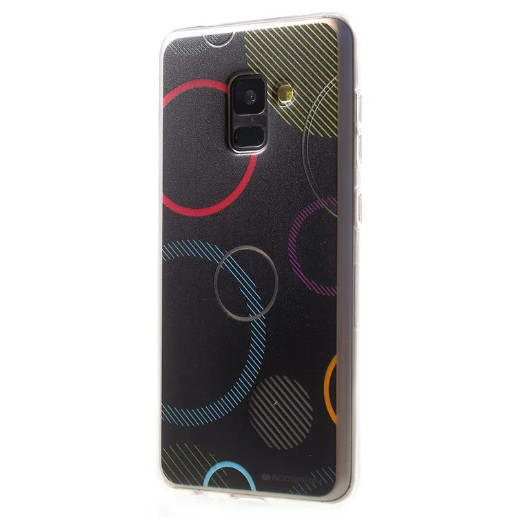 MERCURY GOOSPERY Da Vinci Series Pattern Printing Flexible TPU Jelly Case for Samsung Galaxy A8 (2018) - Black