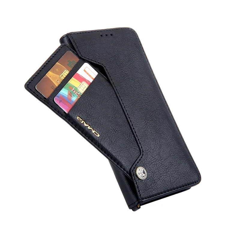 CMAI2 PU Leather Flip Card Slots Cover with Stand for Samsung Galaxy S9 Plus G965 - Nero