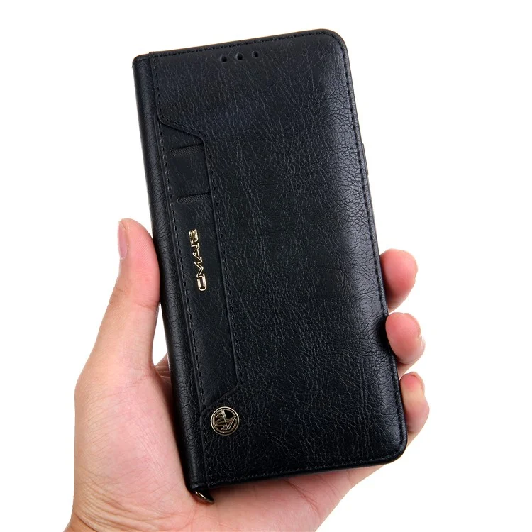 CMAI2 PU Leather Flip Card Slots Cover with Stand for Samsung Galaxy S9 Plus G965 - Nero