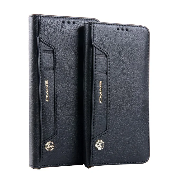 CMAI2 PU Leather Flip Card Slots Cover with Stand for Samsung Galaxy S9 Plus G965 - Nero