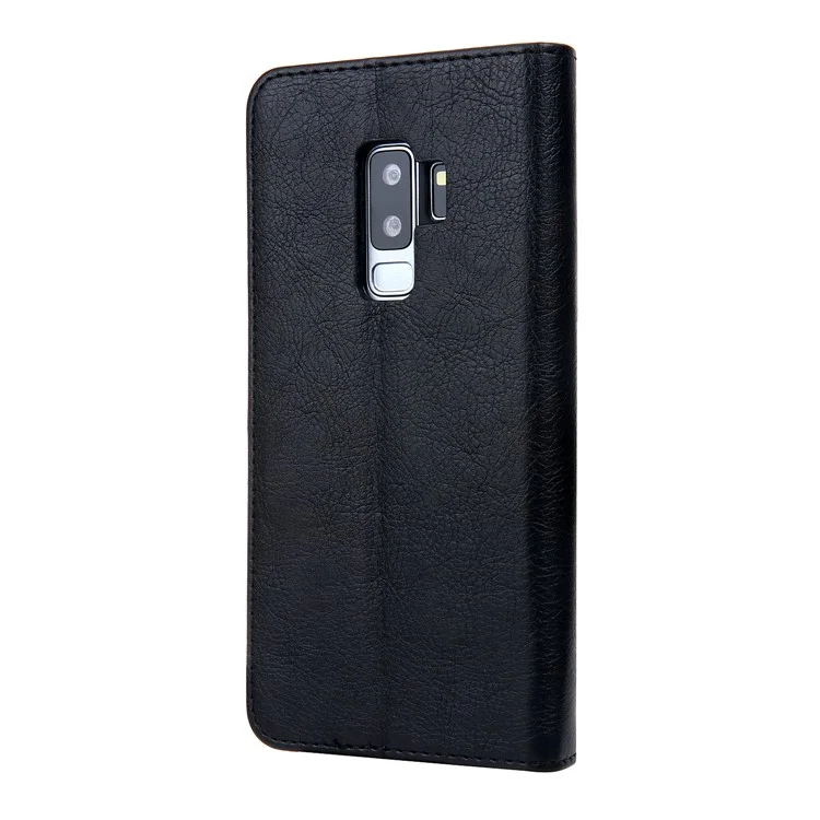 CMAI2 PU Leather Flip Card Slots Cover with Stand for Samsung Galaxy S9 Plus G965 - Black