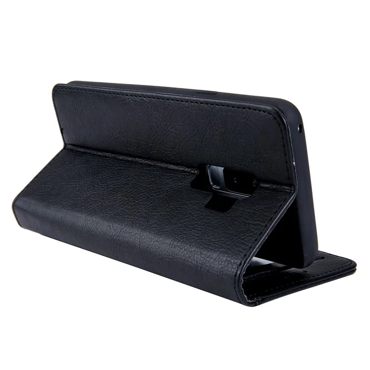 CMAI2 PU Leather Flip Card Slots Cover with Stand for Samsung Galaxy S9 Plus G965 - Nero