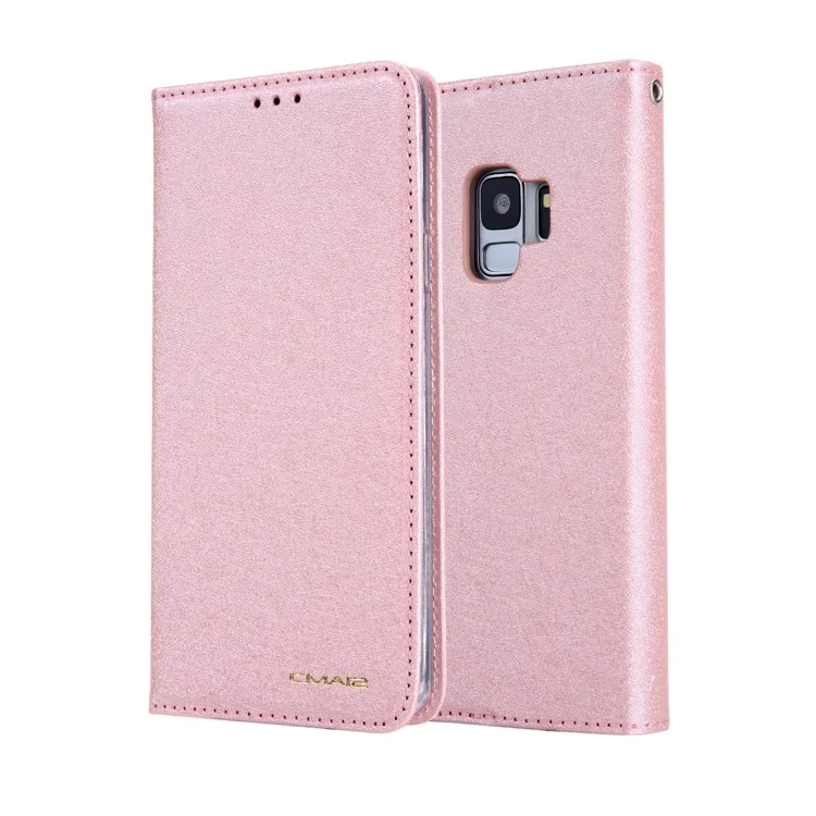 Casso Folio Autosorbito Autosorbito CMAI2 PU Con Slot di Carte Per Samsung Galaxy S9 G960 - Oro Rosa