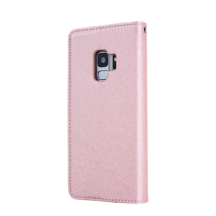 Casso Folio Autosorbito Autosorbito CMAI2 PU Con Slot di Carte Per Samsung Galaxy S9 G960 - Oro Rosa