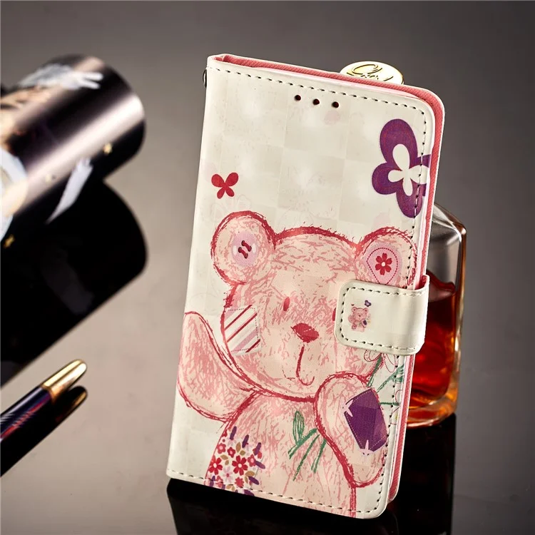 Pattern Printing Light Spot Decor Leather Stand Protective Phone Shell for Samsung Galaxy J5 (2017) EU Version/J5 Pro (2017) - Bear