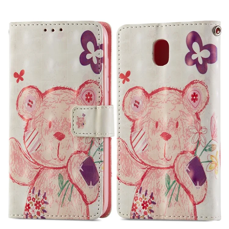 Pattern Printing Light Spot Decor Leather Stand Protective Phone Shell for Samsung Galaxy J5 (2017) EU Version/J5 Pro (2017) - Bear