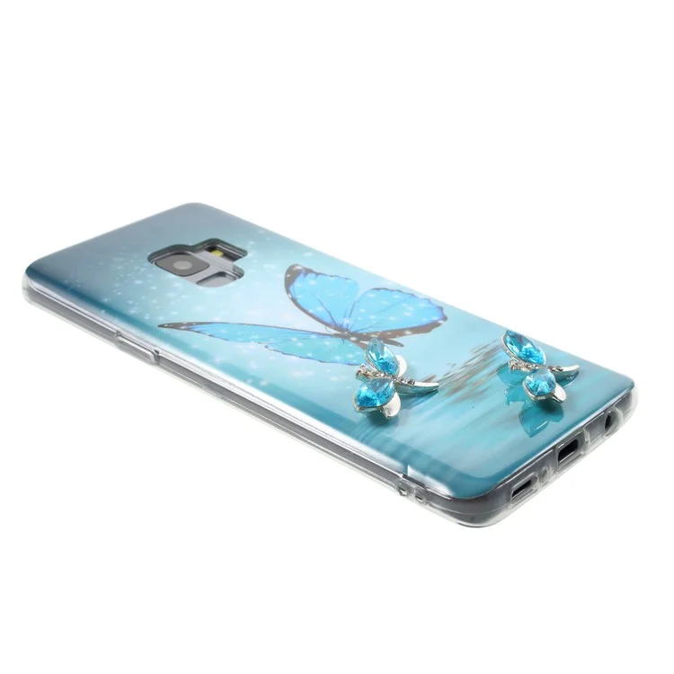 Rhinestone Decor Butterfly Pattern TPU Soft Case for Samsung Galaxy S9 SM-G960