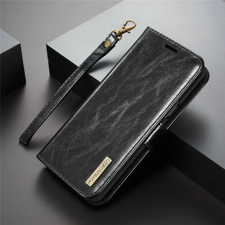 DG.MING Detachable 2-in-1 Genuine Leather Case for Samsung Galaxy S9 SM-G960 - Black