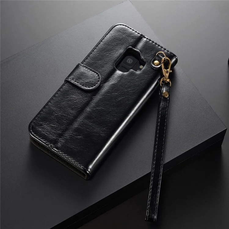 DG.MING Detachable 2-in-1 Genuine Leather Case for Samsung Galaxy S9 SM-G960 - Black