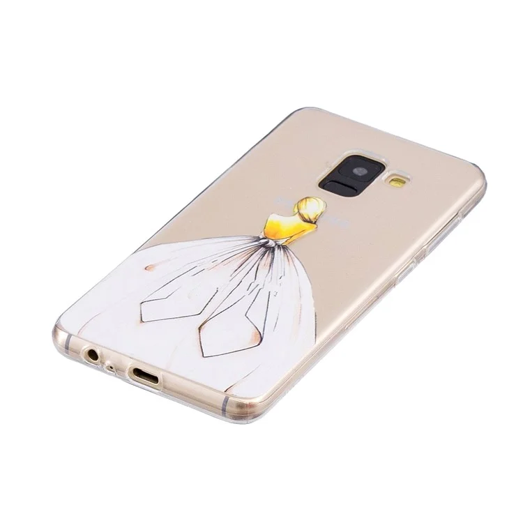 Pattern Printing Soft TPU Case for Samsung Galaxy A8 (2018) - Pretty Girl's Back