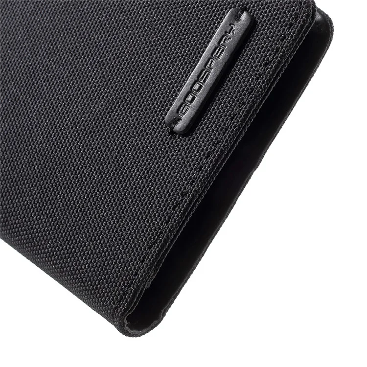 MERCURY GOOSPERY Canvas Diary Leather Wallet Cover for Samsung Galaxy J2 Pro 2018 - Black
