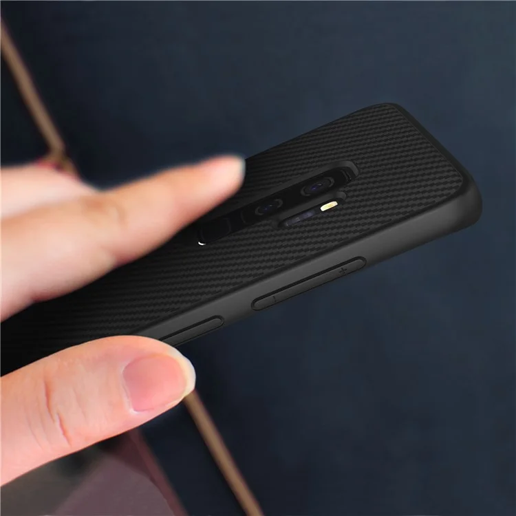 NILLKIN Synthetic Fiber PC + TPU Protection Mobile Phone Case for Samsung Galaxy S9 Plus SM-G965 - Black