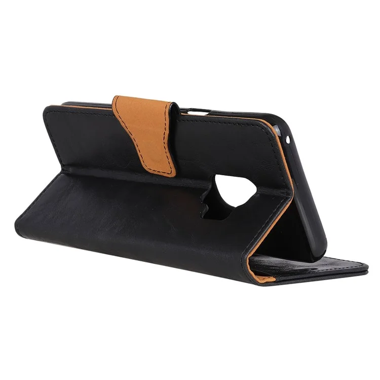 Crazy Horse Magnetic Stand Wallet Split Leather Mobile Phone Case for Samsung Galaxy S9 SM-G960 - Black