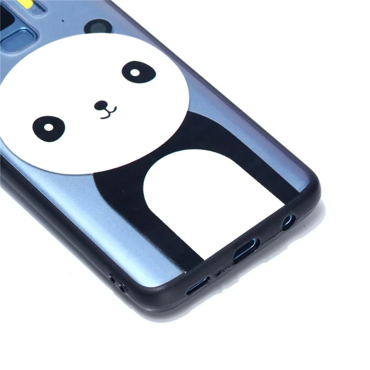 Embossment Pattern Rubberized TPU + PC Hybrid Case for Samsung Galaxy S9 SM-G960 - Panda