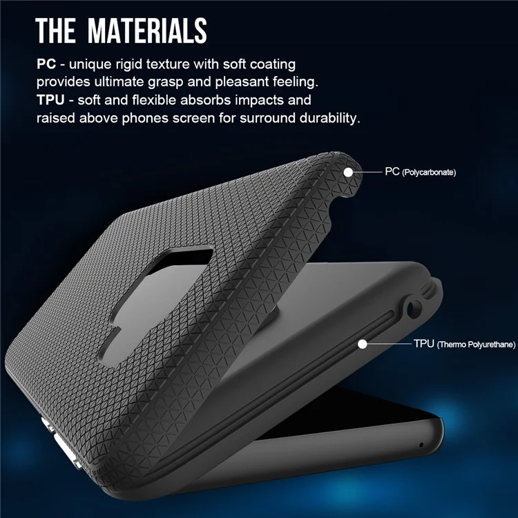 Rigid Texture PC TPU Hybrid Phone Case for Samsung Galaxy S9 G960 - Black