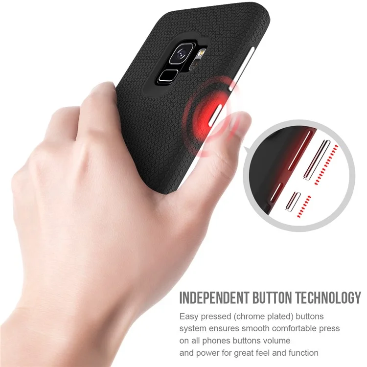 Rigid Texture PC TPU Hybrid Phone Case for Samsung Galaxy S9 G960 - Black