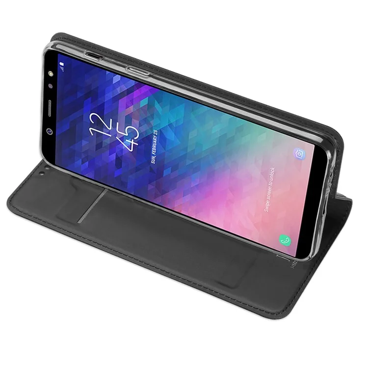 DUX DUCIS Skin Pro Series Auto-absorbed PU Leather Case for Samsung Galaxy A6 (2018) - Grey