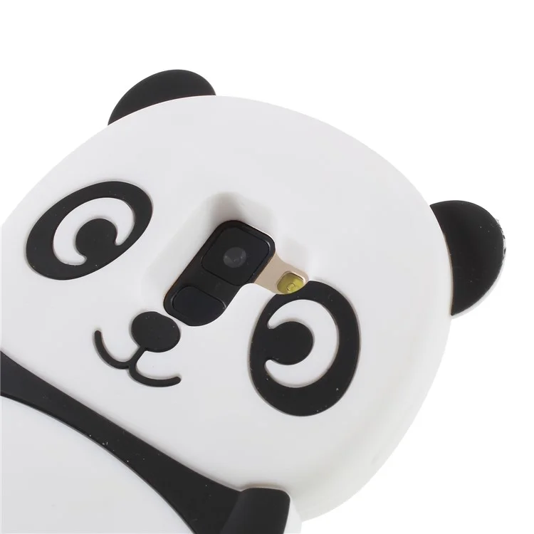 Adorable 3D Panda Silicone Phone Case for Samsung Galaxy A8 (2018) - Black