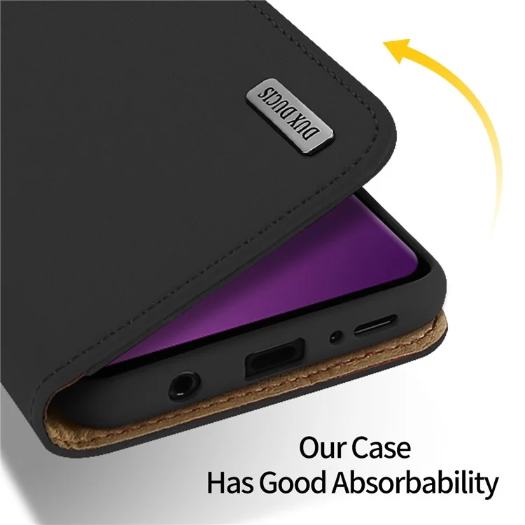 DUX DUCIS Wish Series CNAS/CMA Certified Wallet Stand Genuine Leather Case for Samsung Galaxy S9 SM-G960 - Black