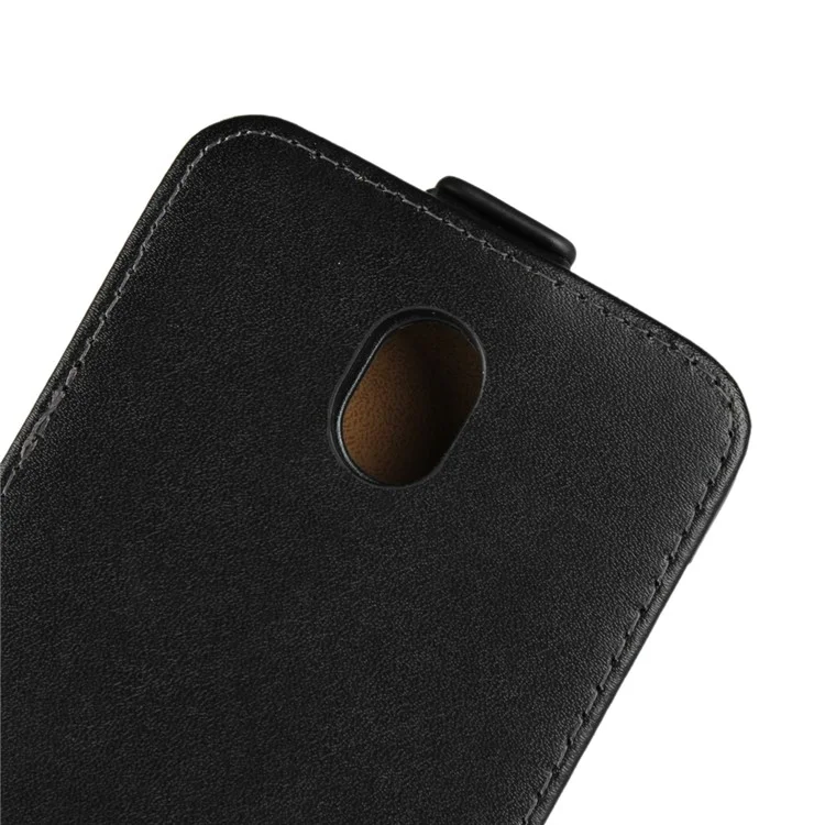 Vertical Flip Genuine Split Leather Case for Samsung Galaxy J7 (2017) EU Version/J7 Pro (2017) - Black