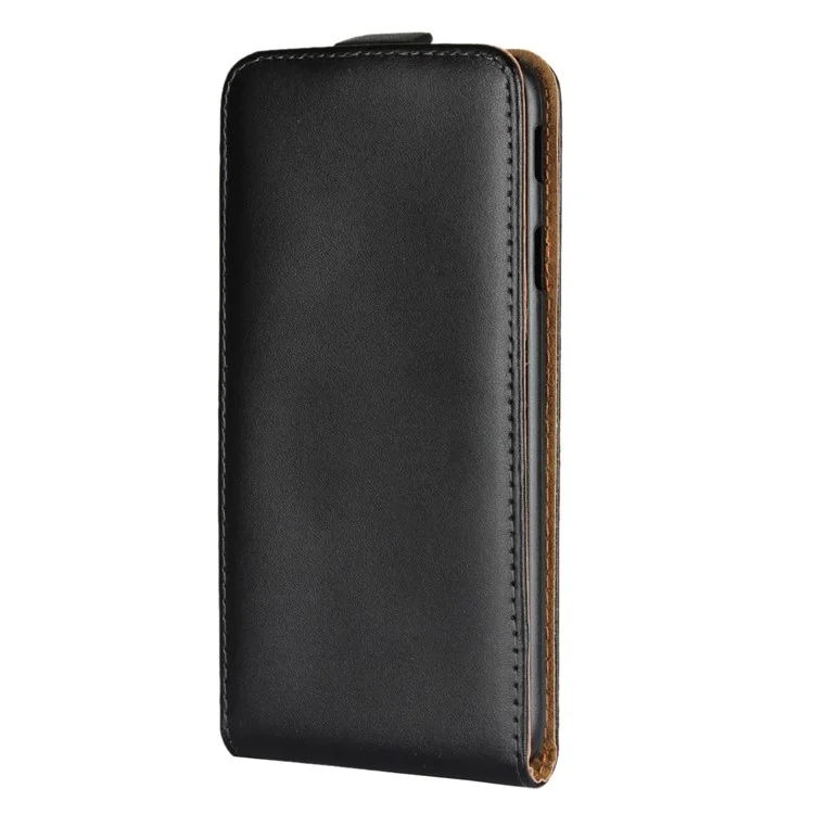Vertical Flip Genuine Split Leather Case for Samsung Galaxy J7 (2017) EU Version/J7 Pro (2017) - Black