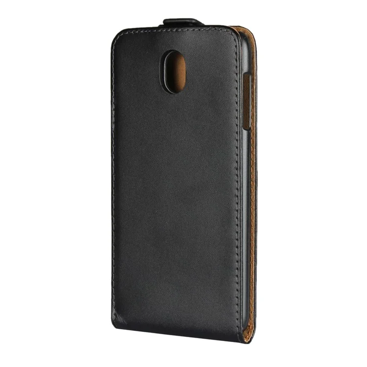 Vertical Flip Genuine Split Leather Case for Samsung Galaxy J7 (2017) EU Version/J7 Pro (2017) - Black