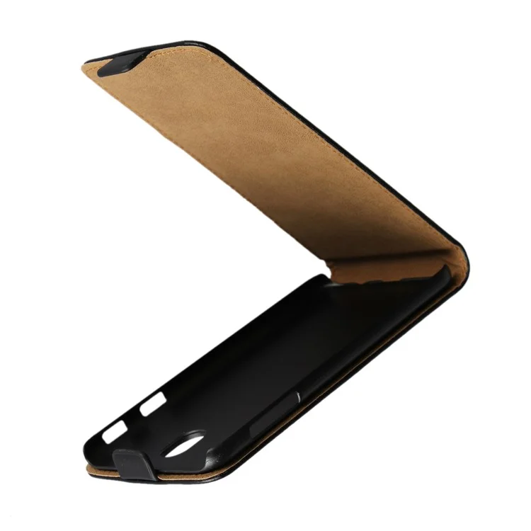 Vertical Flip Genuine Split Leather Case for Samsung Galaxy J7 (2017) EU Version/J7 Pro (2017) - Black