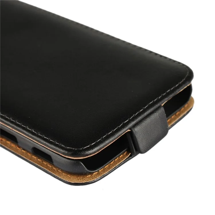 Vertical Flip Genuine Split Leather Case for Samsung Galaxy J7 (2017) EU Version/J7 Pro (2017) - Black
