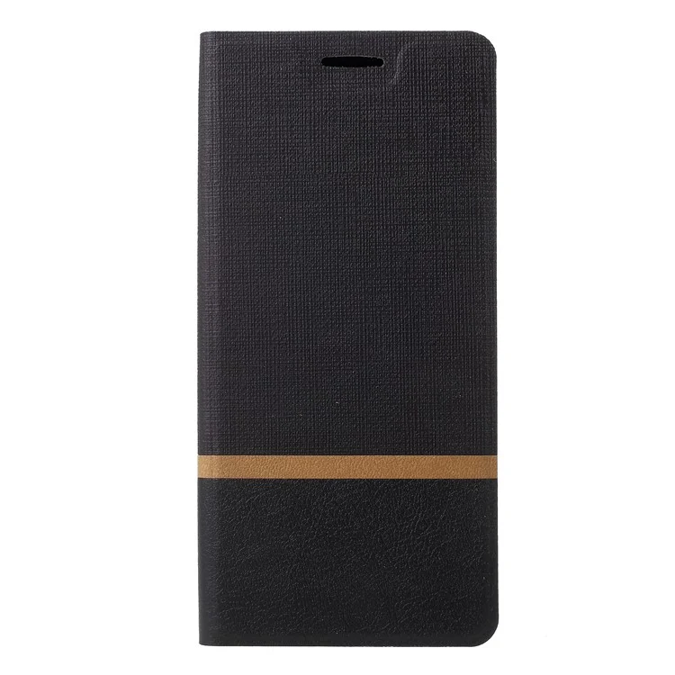 Cross Texture PU Leather Protection Mobile Phone Shell for Samsung Galaxy A6 Plus (2018) / A9 Star Lite - Black