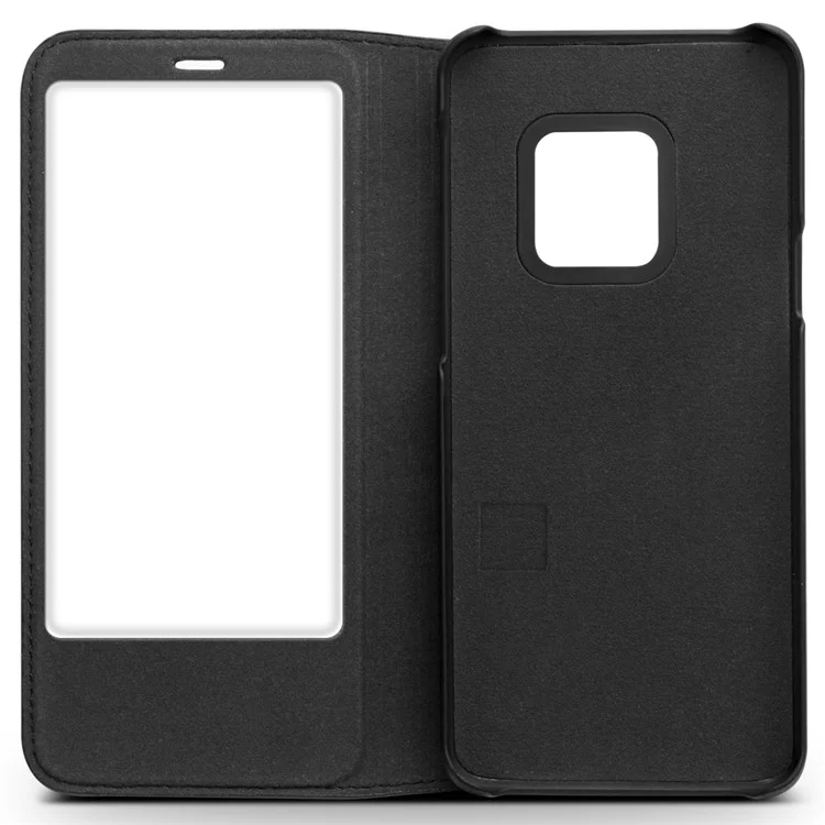 QIALINO Business Smart View Window Cowhide Genuine Leather Case for Samsung Galaxy S9 SM-G960 - Lizard Texture / Black