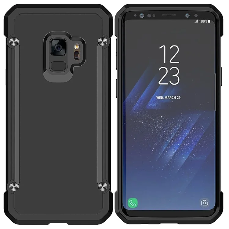 Beetle Combo TPU Edges PC Hard Mobile Casing for Samsung Galaxy S9 SM-G960 - Black