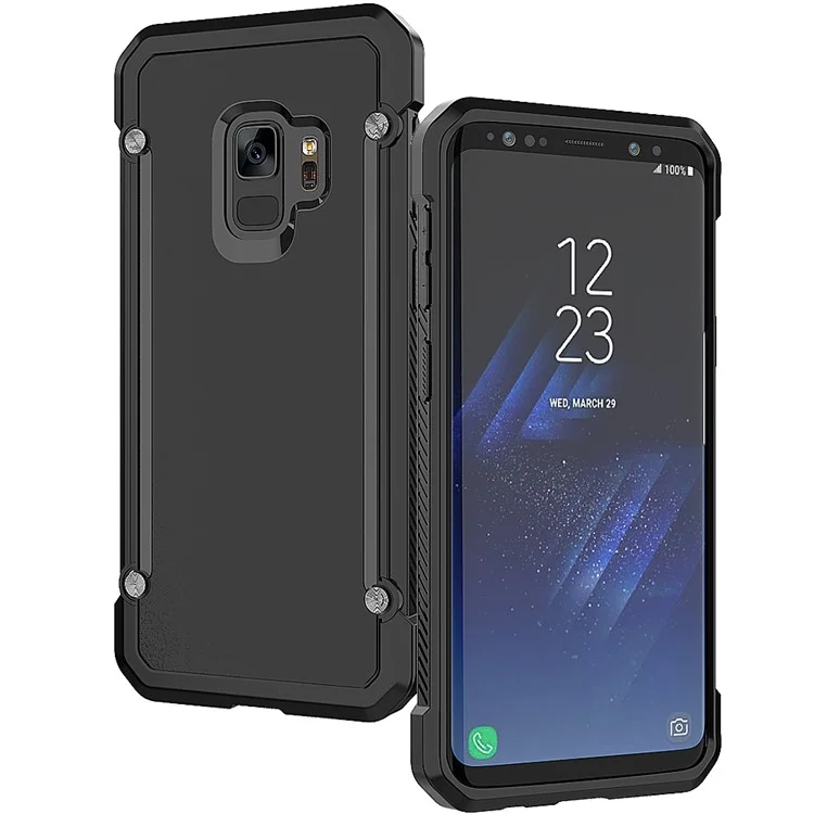 Beetle Combo TPU Edges PC Hard Mobile Casing for Samsung Galaxy S9 SM-G960 - Black