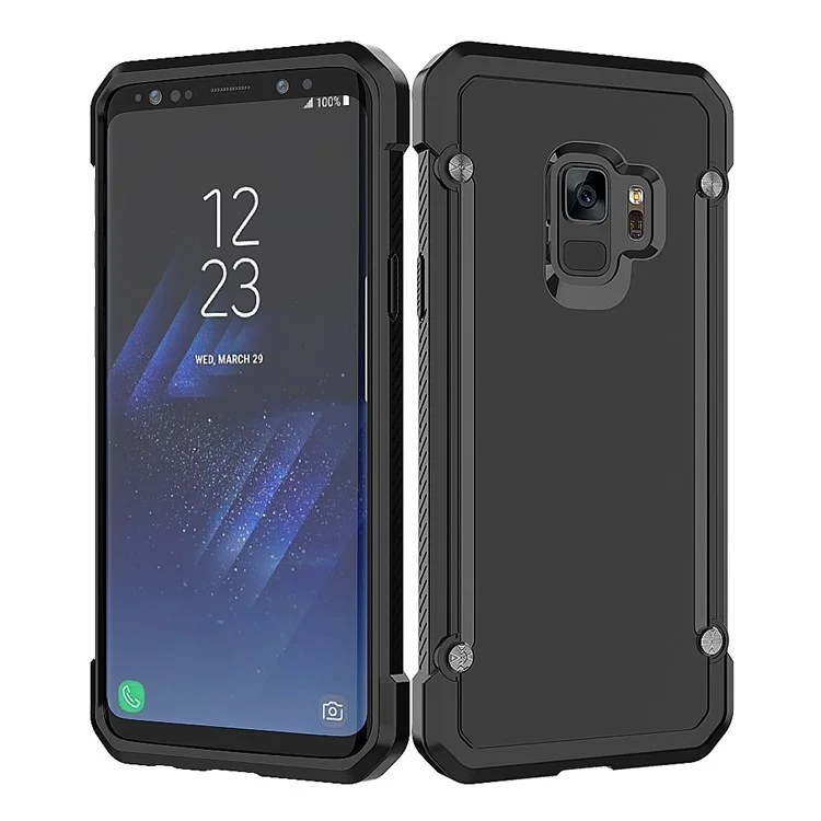 Beetle Combo TPU Edges PC Hard Mobile Casing for Samsung Galaxy S9 SM-G960 - Black