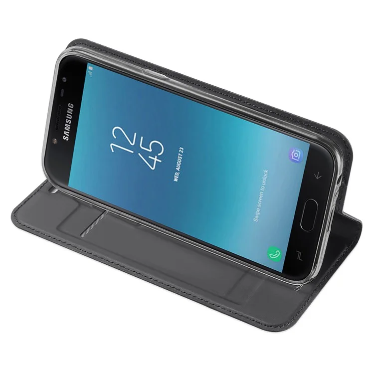 DUX DUCIS Skin Pro Series Leather Stand Case for Samsung Galaxy J4 (2018) - Grey