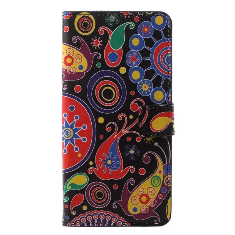 Pattern Printing PU Leather Magnetic Wallet Stand Case for Samsung Galaxy A6 (2018) - Abstract Pattern
