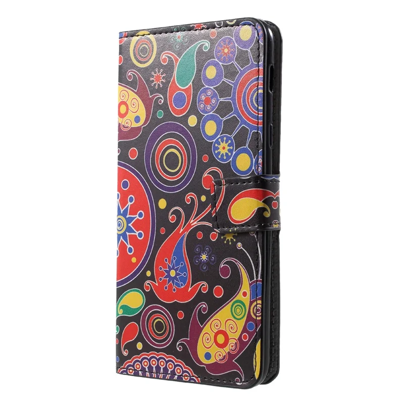 Pattern Printing PU Leather Magnetic Wallet Stand Case for Samsung Galaxy A6 (2018) - Abstract Pattern