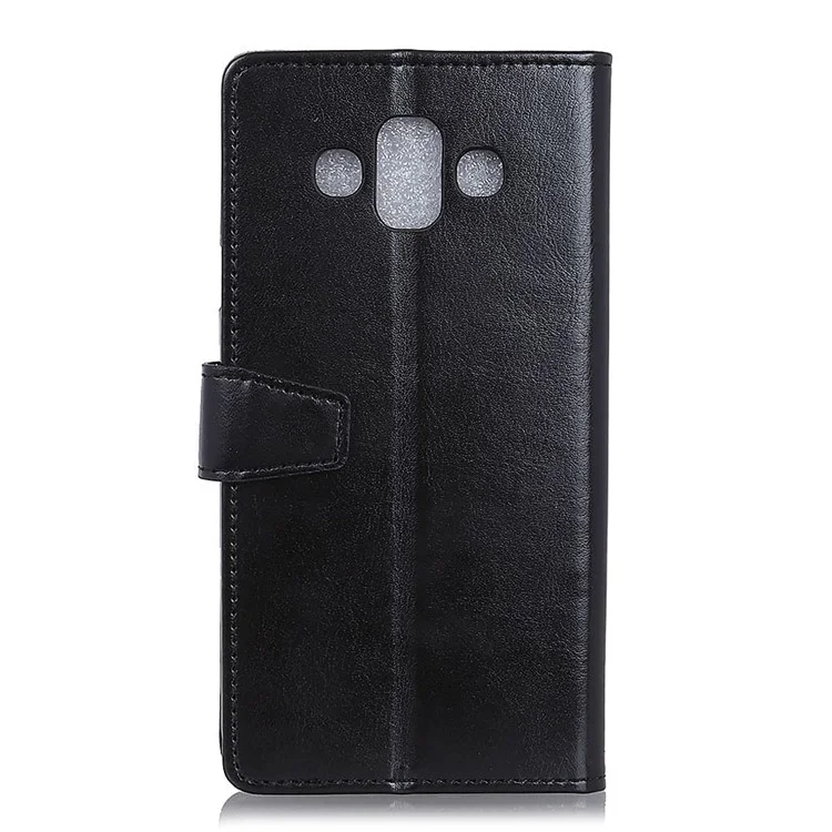 Crazy Horse Texture Wallet Leather Stand Case for Samsung Galaxy J7 Duo - Black