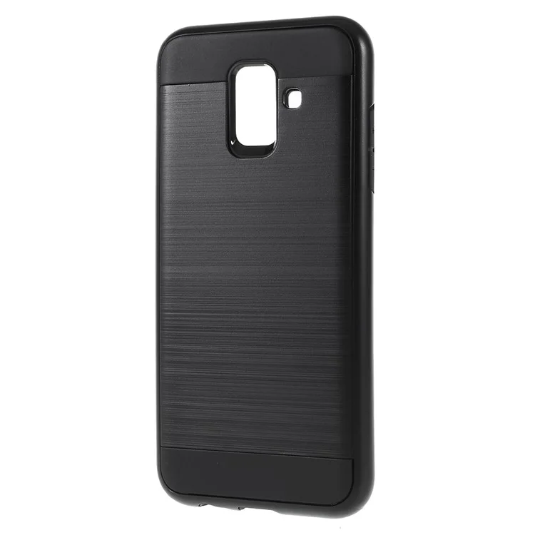 Brushed PC + TPU Hybrid Case for Samsung Galaxy A6 (2018) - Black