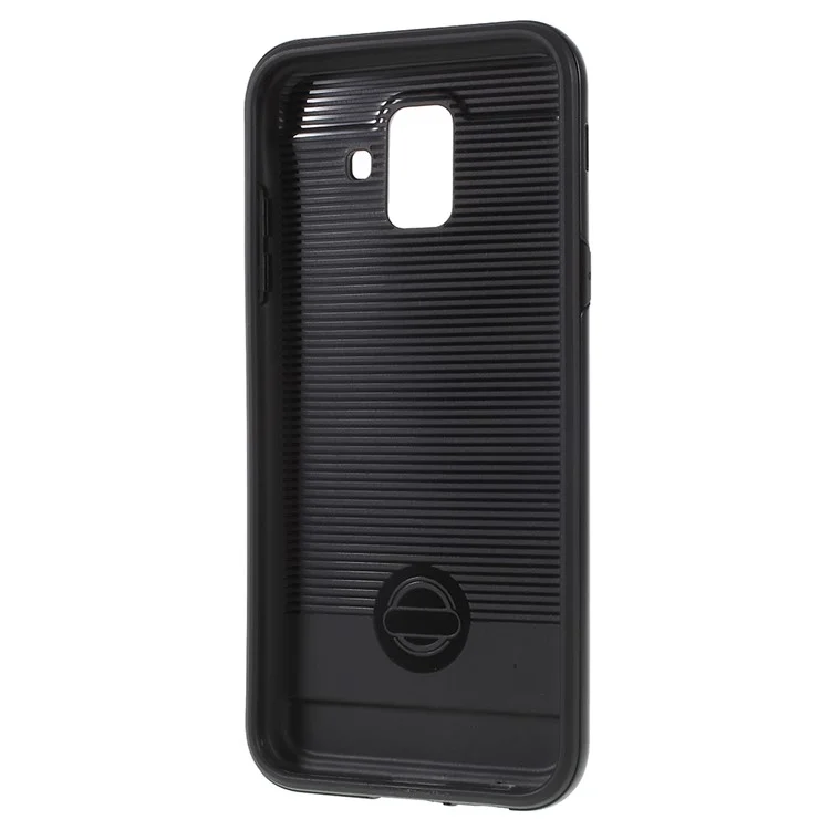 Brushed PC + TPU Hybrid Case for Samsung Galaxy A6 (2018) - Black