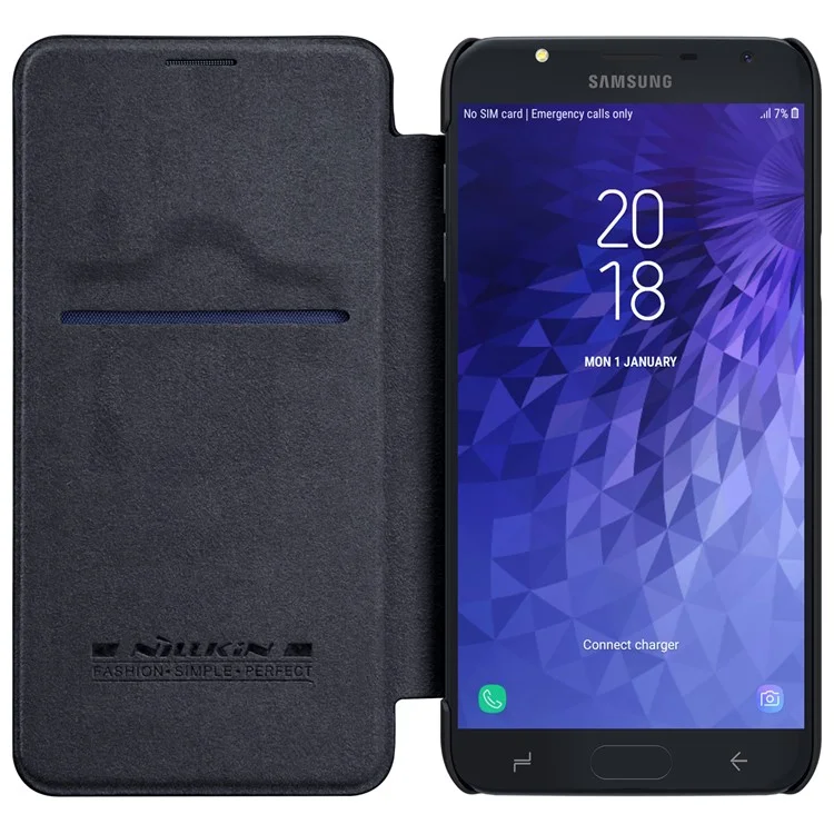 NILLKIN Qin Series Card Holder Leather Case for Samsung Galaxy J7 Duo - Black