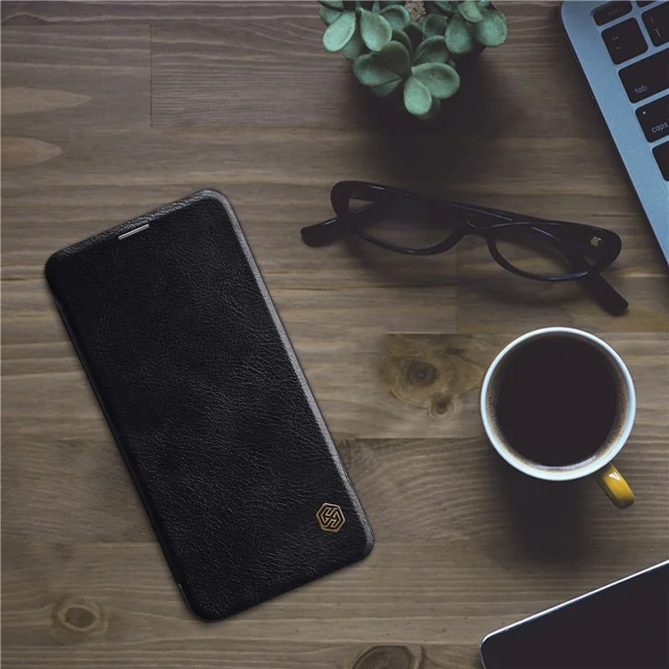 NILLKIN Qin Series Card Holder Leather Case for Samsung Galaxy J7 Duo - Black