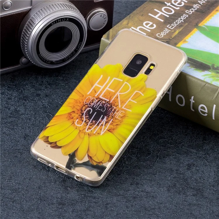 Pattern Printing IMD TPU Case for Samsung Galaxy S9 SM-G960 - Flower and Quote